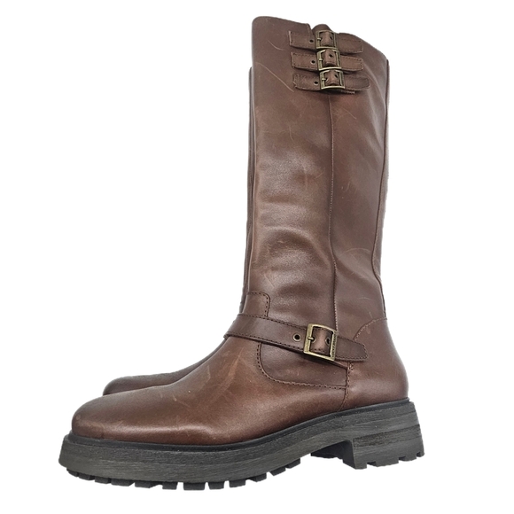 Lucky Brand Shoes - Lucky Brand Citere Knee-High Leather Boots Brown Women’s Size 9